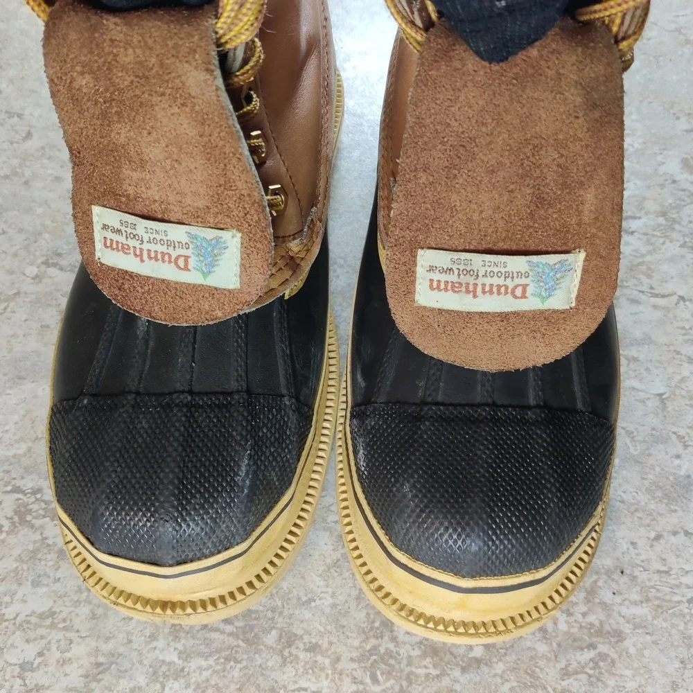 Vintage Dunham Waterproof Duck Boots Brown Leather Sherpa Wool Lined Mens Size 8
